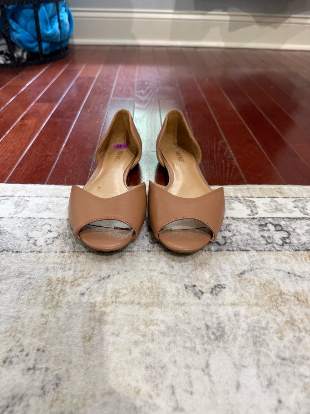Nine West Women's Open-Toe D'Orsay Flats in Light Brown